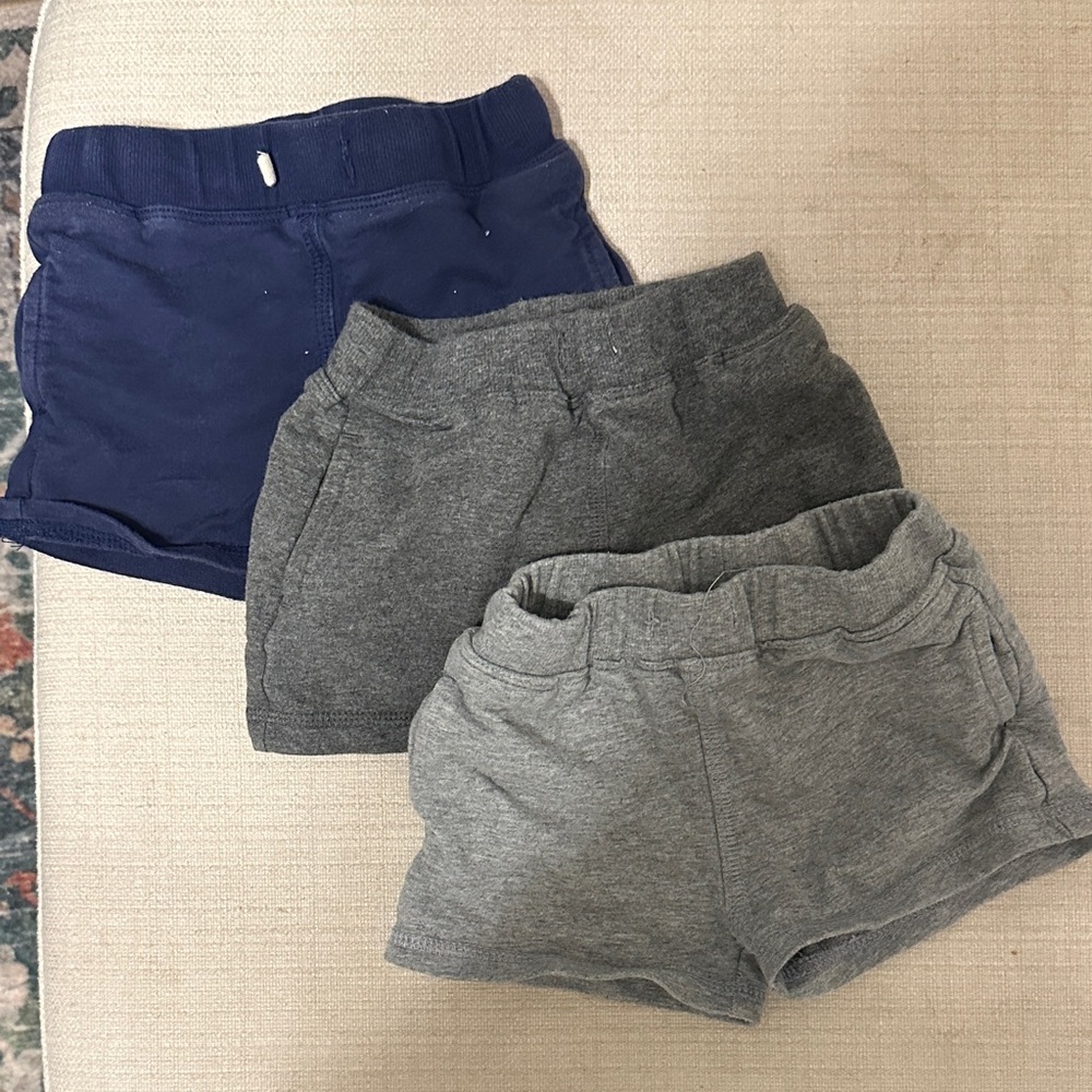 Kids Basic Stretch Shorts - Navy and Gray
